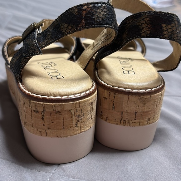 Boutique by Corky’s Fluffie Leopard Print Snakskin Platform Wedge Sandals Size 7 - Picture 4 of 15